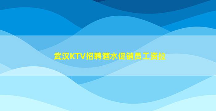 武汉KTV招聘酒水促销员工资拉